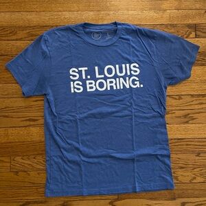 Obvious Shirts Chicago Cubs St Louis Is Boring Blue T-Shirt MLB • Size Large